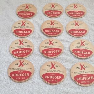 Kruger Red and Cream Beer Coaster